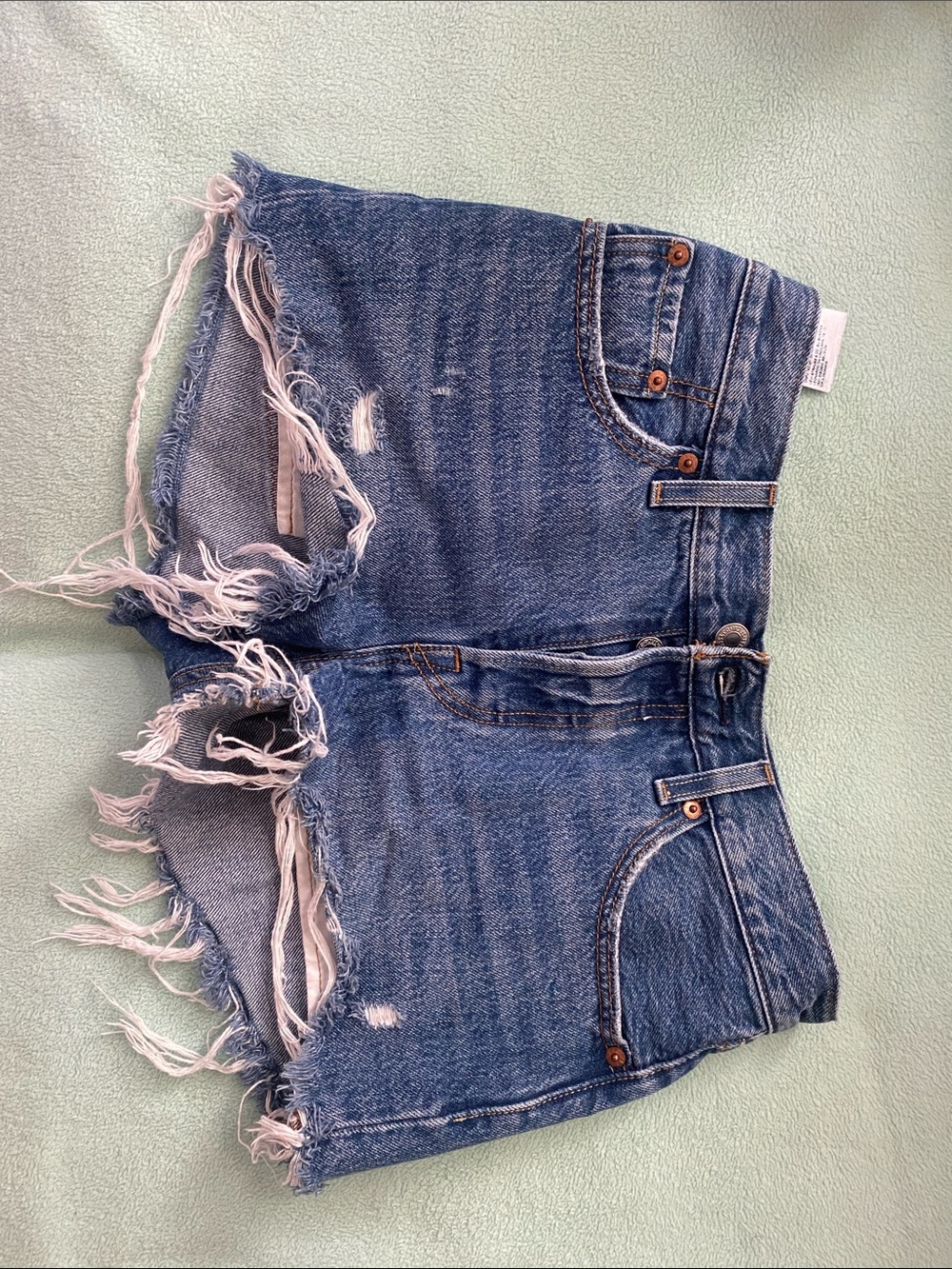 Levi's Distressed Blue Denim Cutoff Shorts